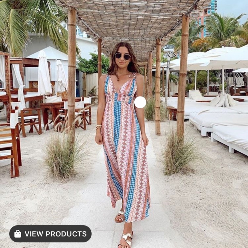Multi Print Maxi Dress